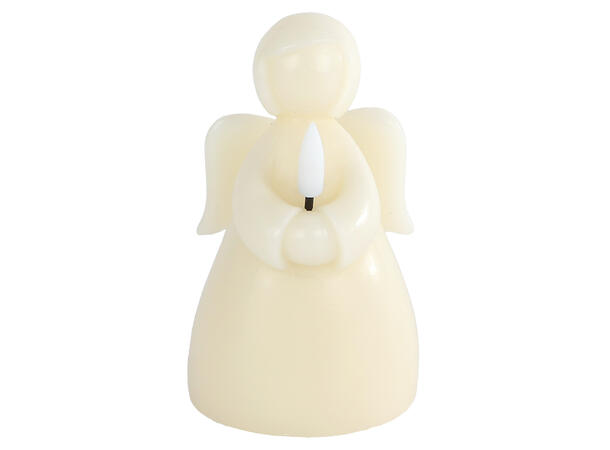 Ledlys engel krem 7x7x12cm Forpk 12stk Batteri:2xAAA 