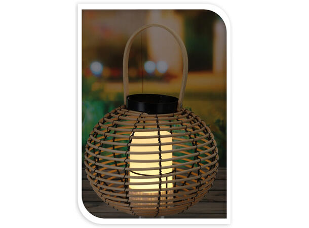Lykt LED naturfarge PE materiale 26x21cm Batteri:3xAAA ikke inkludert Timer:6/18t 