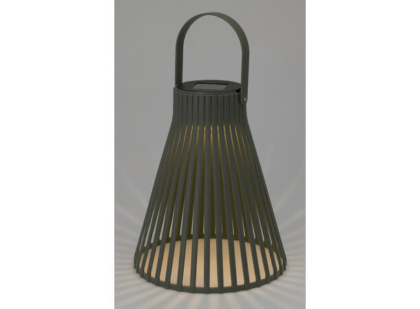 Lykt Solar beige,brun,grønn 14cm 3ass Forpakn.12stk, Batteri inkludert 