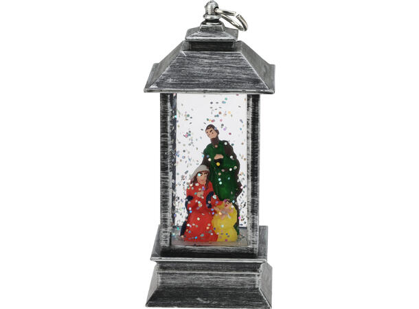 Lykt m/LED Krybbe 5x5x13cm brun 4ass Batteri: LR44 Inkl. Display: 16 stk 