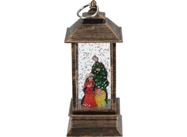 Lykt m/LED Krybbe 5x5x13cm brun 4ass Display 16stk Batteri LR44 Inkl. 