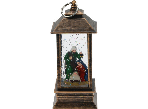 Lykt m/LED Krybbe 5x5x13cm brun 4ass Display 16stk Batteri LR44 Inkl. 