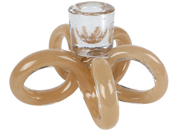 Lysestake abstrakt glass sand 14,5x10cm 