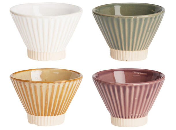 Lysestake kronelys keramikk 4ass Forpk 12stk Krem burg amber grønn 