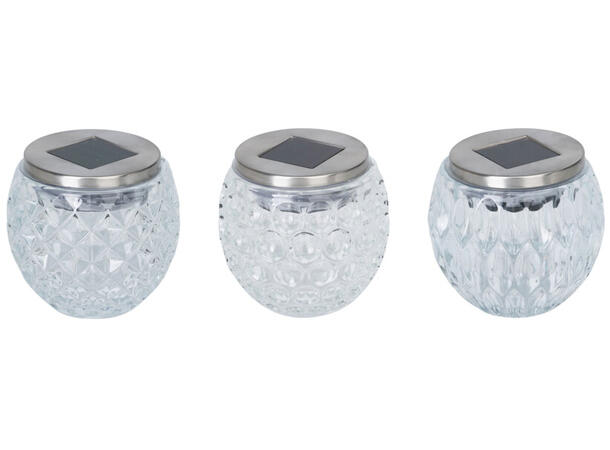 Lysglass Solar blank 8x10cm 3ass Forpk 6stk Batteri 1xAA inkl 