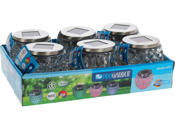 Lysglass Solar blank 8x10cm 3ass Forpk 6stk Batteri 1xAA inkl 