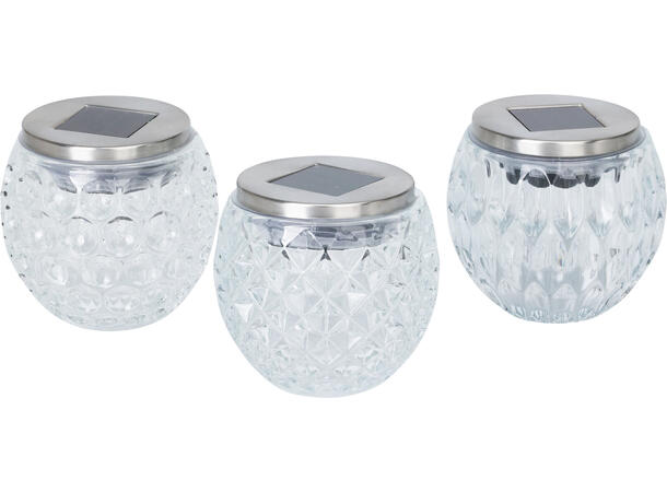 Lysglass Solar blank 8x10cm 3ass Forpk 6stk Batteri 1xAA inkl 