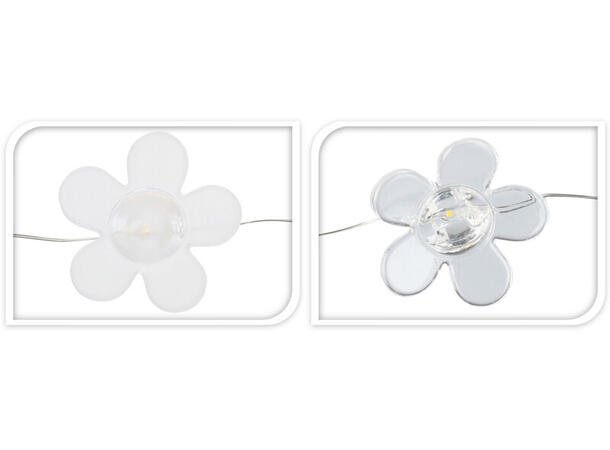 Lyslenke 20 LED papir-blomst 2,5m 2ass Batteri 2xAA ikke inkl Timer 6/18t 