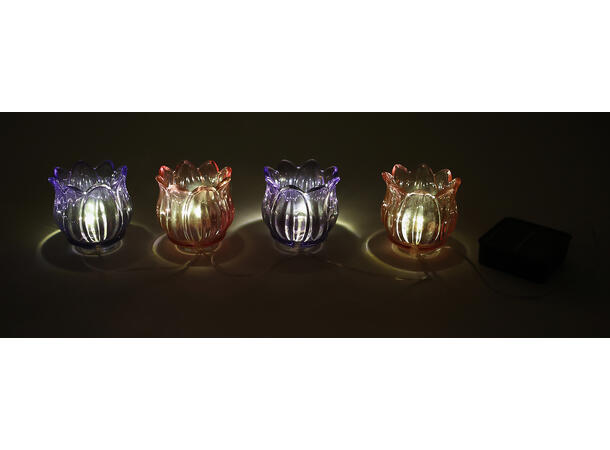 Lyslenke LED tulipan ass glass Solar Batteri 1x1,2v AA inkl 