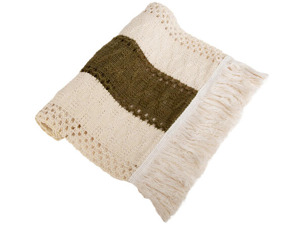 Løper vevd bomull/lin grønn 30x100cm 40% bomull 40 % polyester 20 % lin 