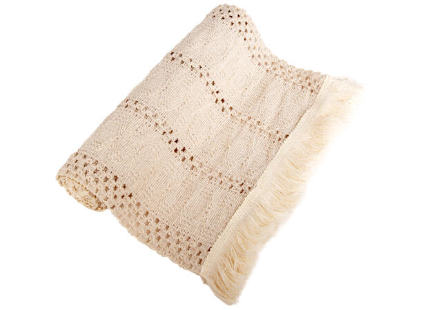 Løper vevd bomull/lin hvit 30x140cm 40% bomull 40 % polyester 20 % lin 