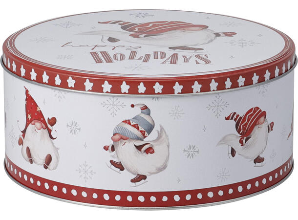 Metallboks Jul Nisse rund s/3 Forpk 12sett 20x9cm 17x8cm 13x7cm 