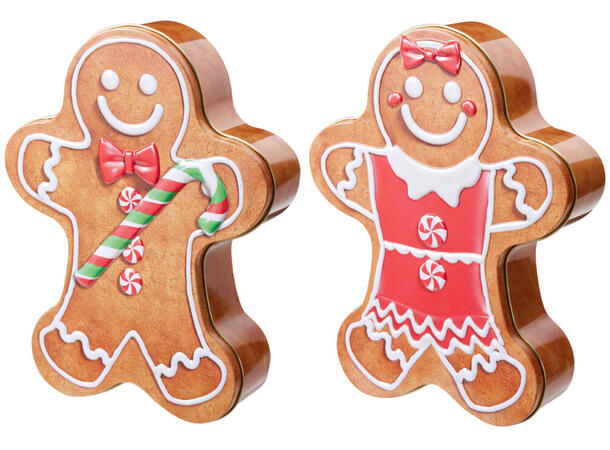 Metallboks Pepperkake 25x19x2cm 2ass 