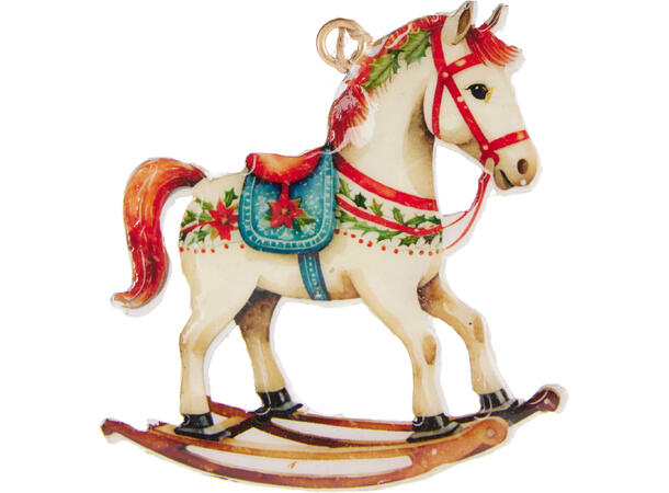 Metalldekor Hest Tinnsoldat 8cm 4ass Display 48stk Roterende karusellstativ 