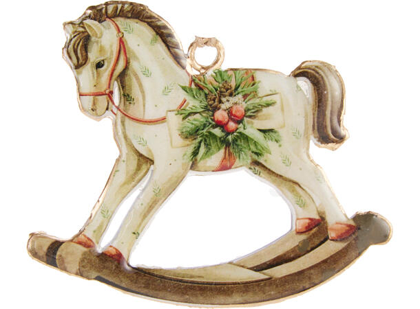 Metalldekor Hest Tinnsoldat 8cm 4ass Display 48stk Roterende karusellstativ 