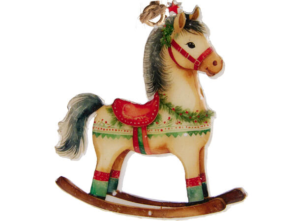 Metalldekor Hest Tinnsoldat 8cm 4ass Display 48stk Roterende karusellstativ 