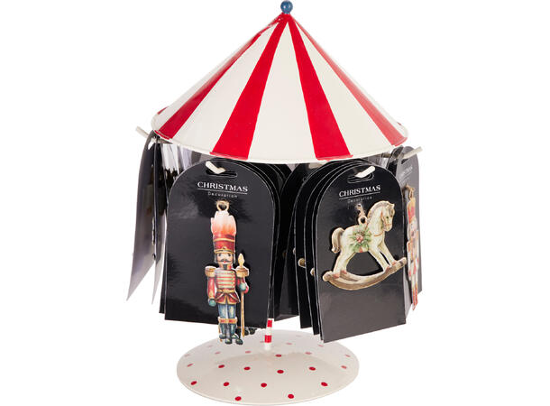 Metalldekor Hest Tinnsoldat 8cm 4ass Display 48stk Roterende karusellstativ 