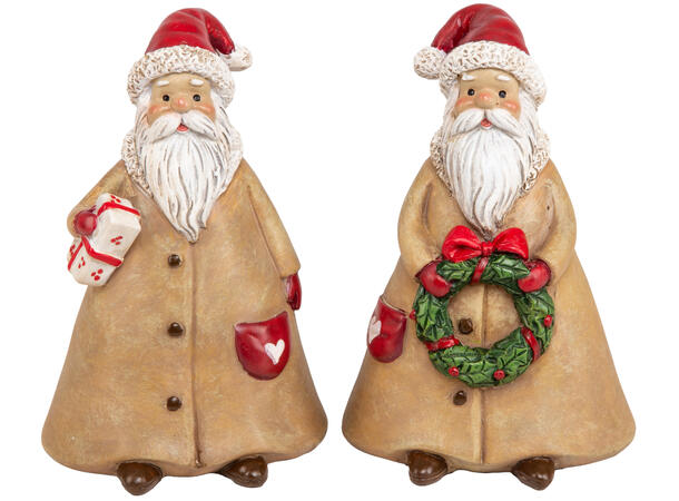 Nisse beige m/rød dekor 14cm 2ass 