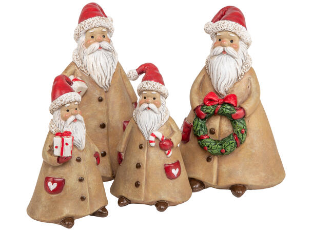 Nisse beige m/rød dekor 14cm 2ass 