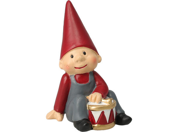 Nisse figur ca 7,5cm rød/grå 8ass Display med 16stk assortert 