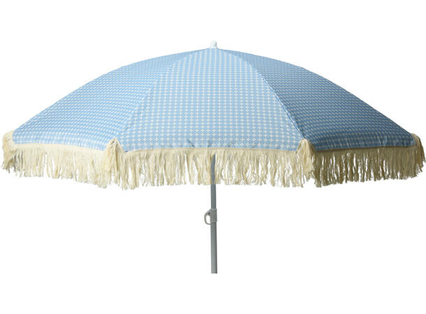 Parasoll rosa,blå etc pastell 176cm 4ass UPF30+ m/hvit metallstang 