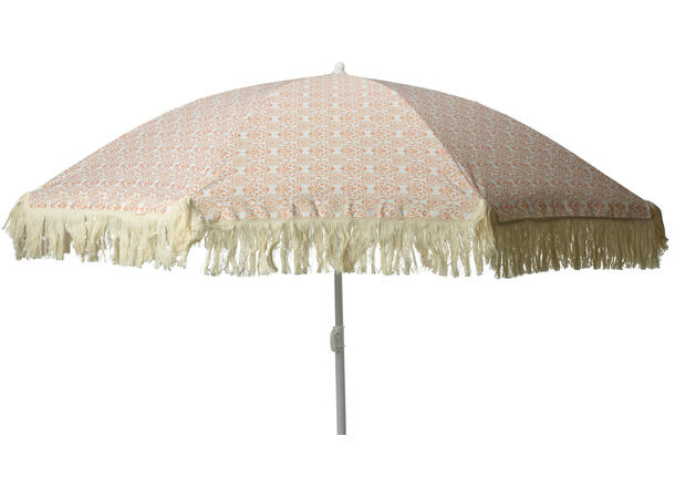 Parasoll rosa,blå etc pastell 176cm 4ass UPF30+ m/hvit metallstang 