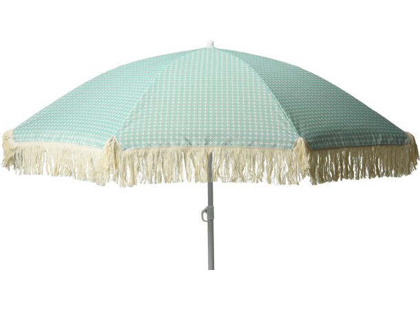Parasoll rosa,blå etc pastell 176cm 4ass UPF30+ m/hvit metallstang 