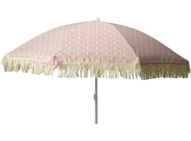 Parasoll rosa,blå etc pastell 176cm 4ass UPF30+ m/hvit metallstang 