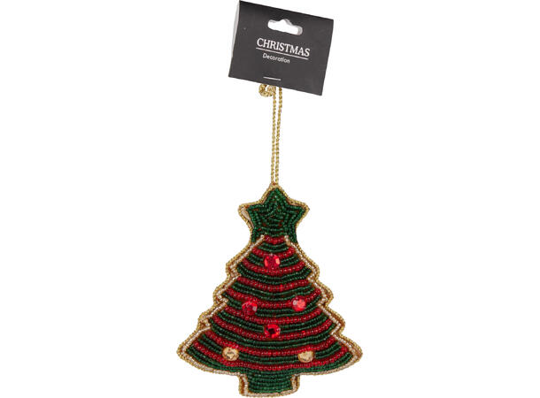 Perlebrodert juleoppheng rød/grønn Display 72stk 