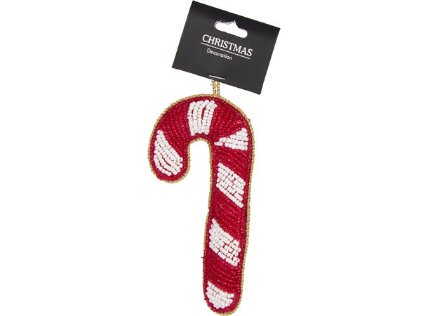 Perlebrodert juleoppheng rød/grønn Display 72stk 