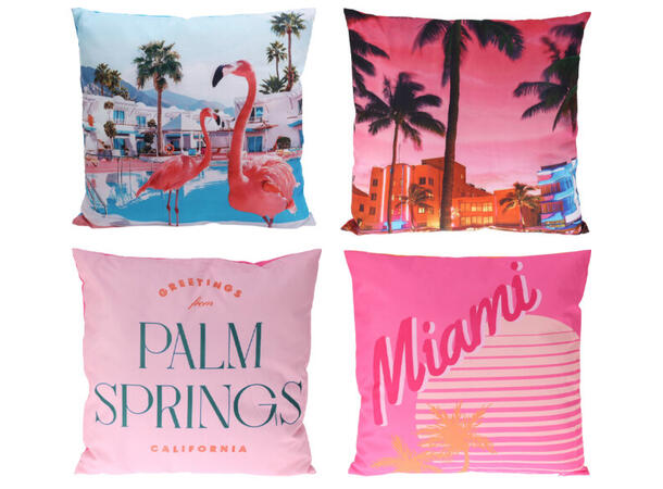 Pute 45x45 m/fyll palme/Miami 45x45cm Fyllvekt:350gram 