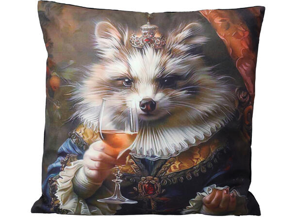 Pute hipster dyremotiv 40x40cm 3ass Velurpolyester m/glidelås 