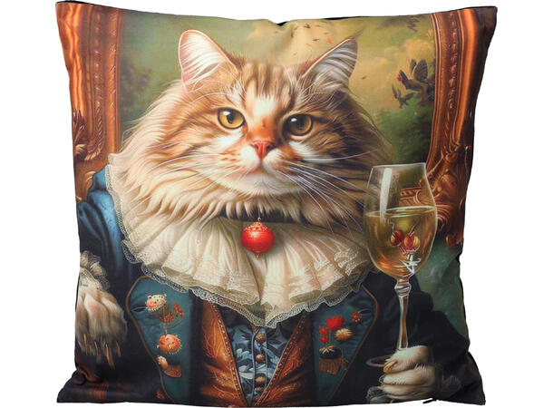 Pute hipster dyremotiv 40x40cm 3ass Velurpolyester m/glidelås 