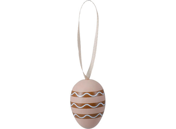 Påskeegg naturfarger m/stripe 4cm 10stk Display 15stk 