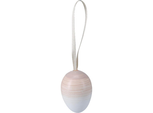 Påskeegg naturfarger m/stripe 4cm 10stk Display 15stk 