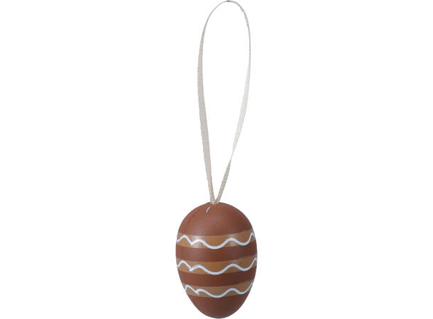 Påskeegg naturfarger m/stripe 4cm 10stk Display 15stk 