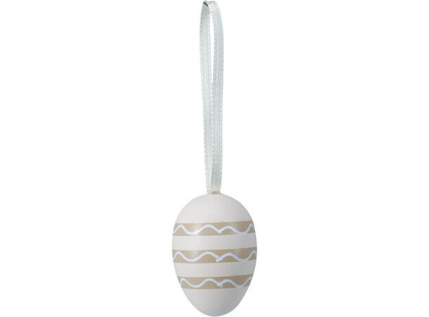 Påskeegg naturfarger m/stripe 4cm 10stk Display 15stk 