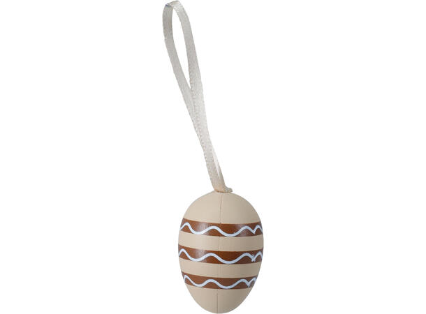 Påskeegg naturfarger m/stripe 4cm 10stk Display 15stk 