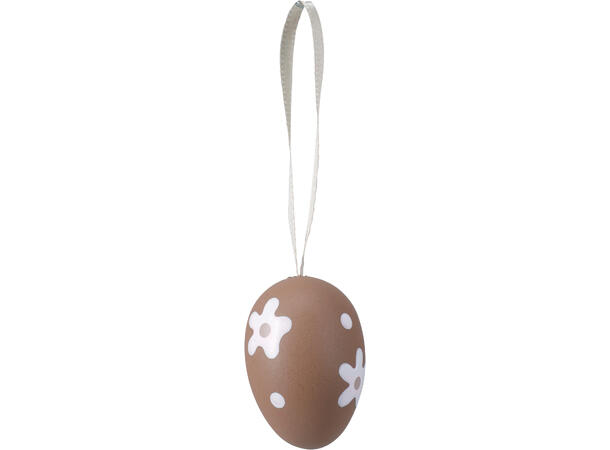 Påskeegg naturfarger m/stripe 4cm 10stk Display 15stk 