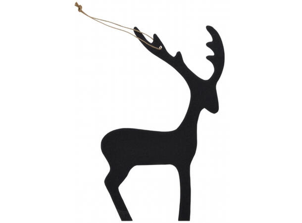 Reinsdyr henge sort metall 9,5x1x15cm Forpk 20stk 