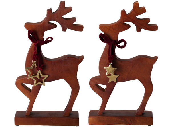 Reinsdyr mørk mango m/stjerne 36cm 2ass 