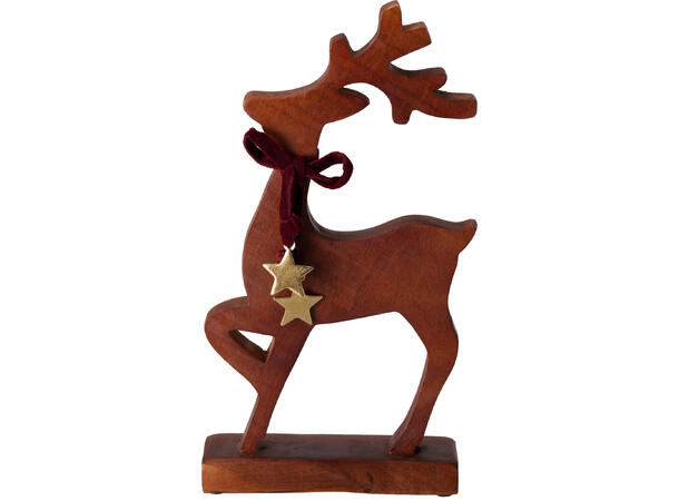 Reinsdyr mørk mango m/stjerne 36cm 2ass 