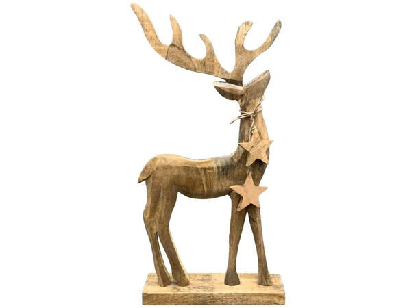 Reinsdyr tre/aluminium natur 18x4x30cm 