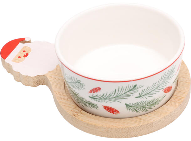 Serveringssett 3 skåler m/trebrett Total vekt: 640gram 