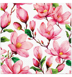 Serviett Blomst rosa Lunsjserviett 20 stk 3-lags 33x33cm