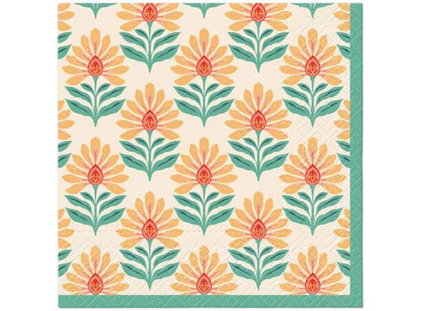 Serviett Blomster ornament Lunsjserviett 20 stk 3-lags 33x33cm 