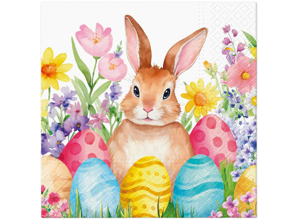 Serviett Egg Påskehare Lunsjserviett 20 stk 3-lags 33x33cm 