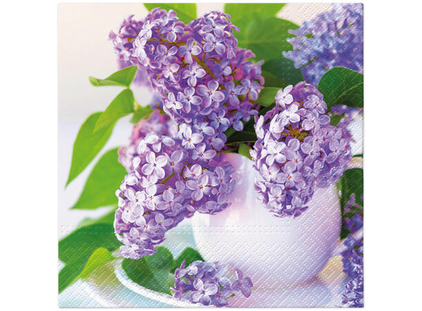 Serviett Lilla blomst Lunsjserviett 20 stk 3-lags 33x33cm 