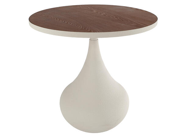 Sidebord treplate hvit metallfot 50x49cm Forpakning: 2stk 