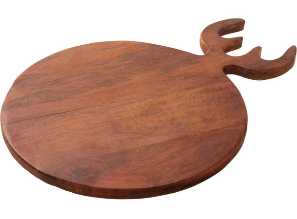 Skjærefjøl mørk mangotre m/gevir 40x29cm 